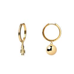 PROMO Boucles d'Oreilles SUPER FUTURE Space Age Doré, 22 mm - AR01-507-U - Pdpaola OCARAT.COM BIJOUTERIE N°1