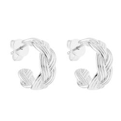 Boucles d'Oreilles Tressées en Argent 925, Diamètre 19 mm - Artemis