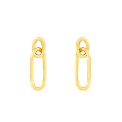 Boucles d'Oreilles Trombone en Plaqué Or Jaune - Naïades