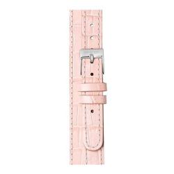 Bracelet Cuir Double Tour 12 mm rose, Longueur 350 mm, Boucle argentée - Briston