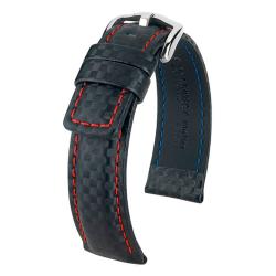 Bracelet de montre Carbon Noir/Rouge 02592052 - Hirsch