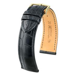 Bracelet de montre Genuine Alligator Noir Mat 1020 07 59 - Hirsch