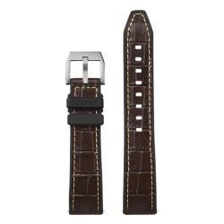 Bracelet de montre Hybrid Trocadero Vison Coutures écrues - Largeur 20mm ou 22mm - Bracelet Rochet