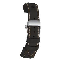 Bracelet de Montre Le Mans Cuir Noir en 20mm ou 22mm - Bracelet Rochet
