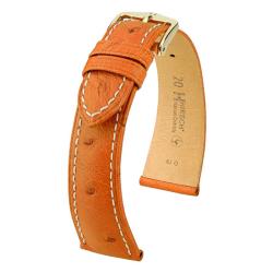 Bracelet de montre Massai Ostrich brun or / blanc 0426271 - Hirsch