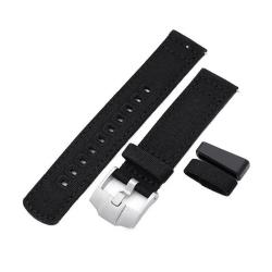 Bracelet de montre MiLTAT Toile Noir 20B20ERG60C2A107 20mm 22mm - Strapcode