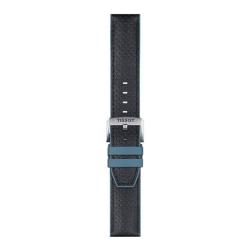 Bracelet de montre Officiel Tissot Caoutchouc Bleu/Cuir Noir 22 mm T852046785 - Tissot