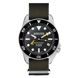Coffret Montre Spirotechnique 300M Acier Cadran Index Bracelet Nato et Tropic A9101 - Auricoste