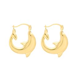Créoles Dauphins en Or Jaune 375 - Bambins
