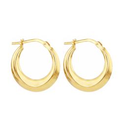 Créoles en Argent Plaqué Or Jaune 375, Diamètre 19 mm - Emanessence