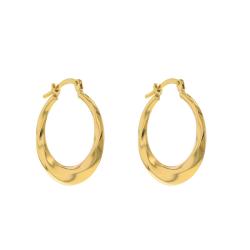 Créoles Torsadées en Argent Plaqué Or Jaune 375, 20x23mm - Emanessence