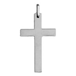 Croix à Fil Carré en Or Blanc 750, Dimension 28 x 17 mm - Lucas Lucor