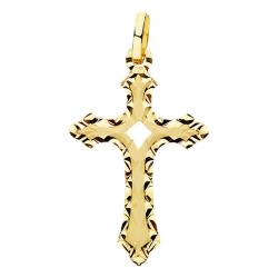 Croix Ajourée en Or Jaune 750, Dimension 15 x 25 mm - Lumiosa