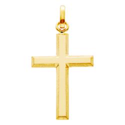 PROMO Croix Bords Biseautés en Or Jaune 750, Dimension 14 x 24 mm - Emanessence OCARAT.COM BIJOUTERIE N°1