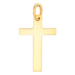 Croix Catholique Rectangulaire Lisse en Or Jaune 375 ou 750 - Rosatella