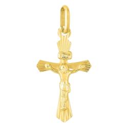 Croix Christ en Or Jaune 750, Dimension 13 x 21 mm - Emanessence
