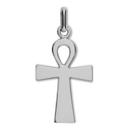 Croix de Vie Lisse en Or Blanc, Dimension 15 x 22 mm - Lucas Lucor