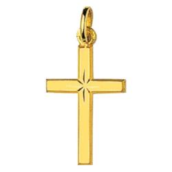 Croix étoile or jaune lapidée - Emanessence
