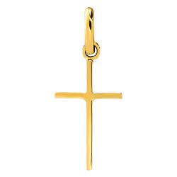 Croix Fil Rectangle en Or Jaune 750, Dimension 14 x 28 mm - Emanessence