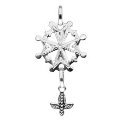 Croix Huguenote Ajourée en Or Blanc 750, Dimension 15 x 26 mm - Emanessence