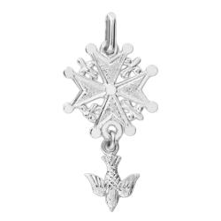 Croix Huguenote en Or Blanc 750, Dimension 15 x 26 mm - Lucas Lucor