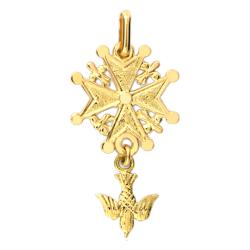 Croix Huguenote en Or Jaune 375, Dimension 15 x 26 mm - Lucas Lucor