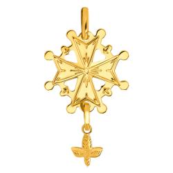 PROMO Croix Huguenote en Or Jaune 750 - 20x33 mm - Emanessence OCARAT.COM BIJOUTERIE N°1