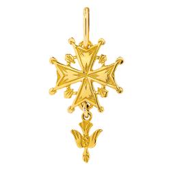 Croix Huguenote en Or Jaune 750, Dimension 10 x 20 mm - Augis