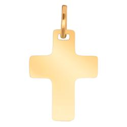Croix Plate Simple en Or Jaune 750, Dimension 17 x 22 mm - Emanessence