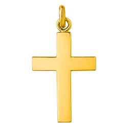 Croix Polie en Or Jaune 375 ou 750, Dimension 14 x 23 mm - Emanessence