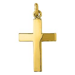Croix Polie en Or Jaune 750, Dimension 17 x 27 mm - Emanessence