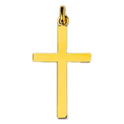 Croix Simple Grande en Or Jaune 750, Dimension 19 x 33 mm - Emanessence