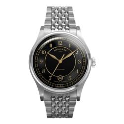 Montre 12H Charles Argent & Noir Grain De Riz 38mm - Gustave & Cie