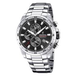 Montre Chrono Sport acier gris et noir F20463/4 - Festina
