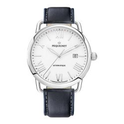 Montre Equus Cadran Blanc Origine 4755413 cuir bleu - Pequignet