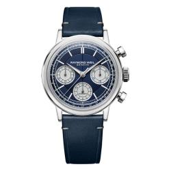 Montre Millesime Tri-Compax Chronograph 39 mm - Cadran bleu - Raymond Weil