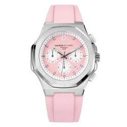 Montre MTGamma Chronographe Rose Silicone Rose - Maison du Temps