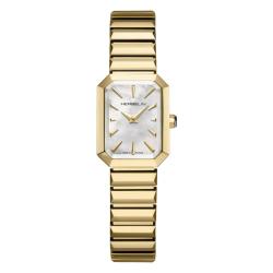 Montre Octogone Quartz Nacre Blanche & PVD Or Jaune 17556BP1N19 - Herbelin