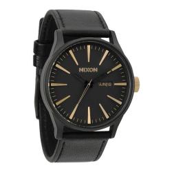 Montre Sentry Leather Matte Black/Gold A105-1041 - NIXON
