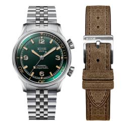 Montre Sombrero 90-011 Green Linen Textured Dial Bracelet Jubilee - Kuoe Kyoto