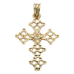 Pendentif Croix Ajourée en Or Jaune 750 - Lumiosa