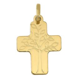 Pendentif Croix Arbre de Vie en Or Jaune 750 - Vandona