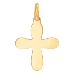Pendentif Croix Baptême Arrondie en Or Jaune 375 ou 750 - Rosatella