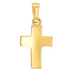 Pendentif Croix Bombée en Or Jaune 375 - Vandona