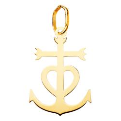Pendentif Croix Camarguaise en Or Jaune 750 - Vandona
