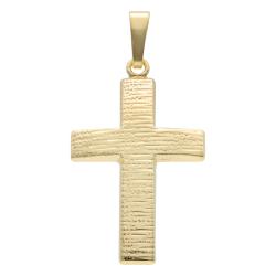 Pendentif Croix Creuse Rainurée en Or Jaune 375 - Vandona