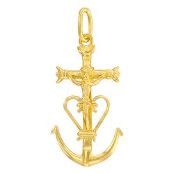 Pendentif Croix de Camargue en Or Jaune - Vandona