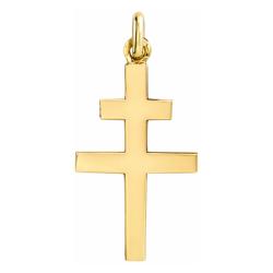 Pendentif Croix de Lorraine en Or Jaune 375 ou 750 - Lucas Lucor