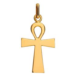 Pendentif Croix de Vie en Or Jaune 750, Dimension 11 x 17 mm - Lucas Lucor