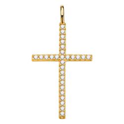 Pendentif Croix en Or Jaune 750 & Oxydes de Zirconium - Vandona